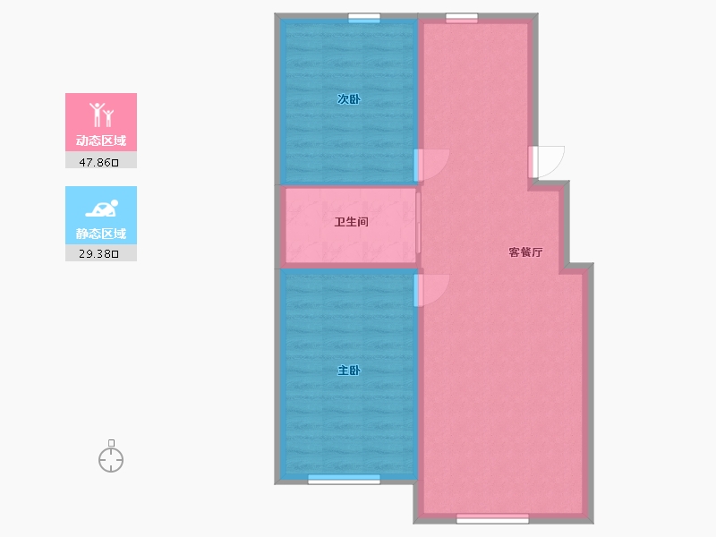 吉林省-通化市-东正奥园-70.00-户型库-动静分区