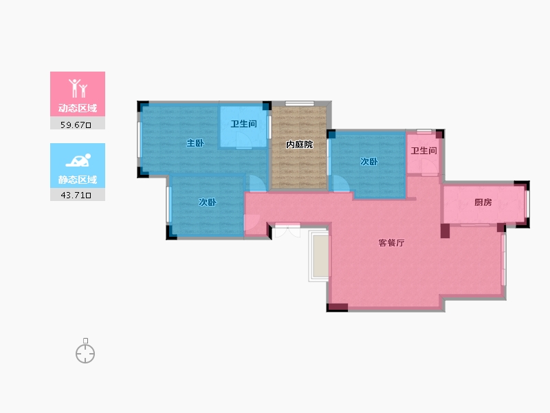 湖南省-株洲市-万维壹品熙园-104.48-户型库-动静分区