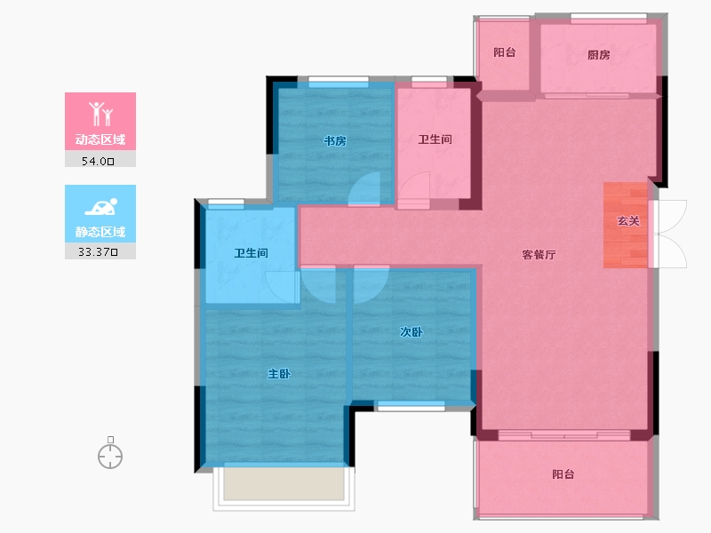 四川省-成都市-金科集美星宸-78.81-户型库-动静分区