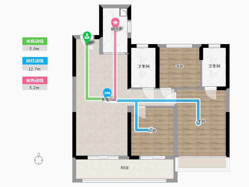 浙江省-温州市-金澜云邸-87.20-户型库-动静线