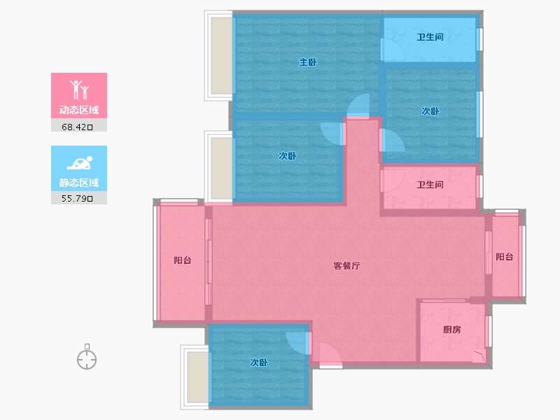 河南省-周口市-建业森林半岛-110.73-户型库-动静分区