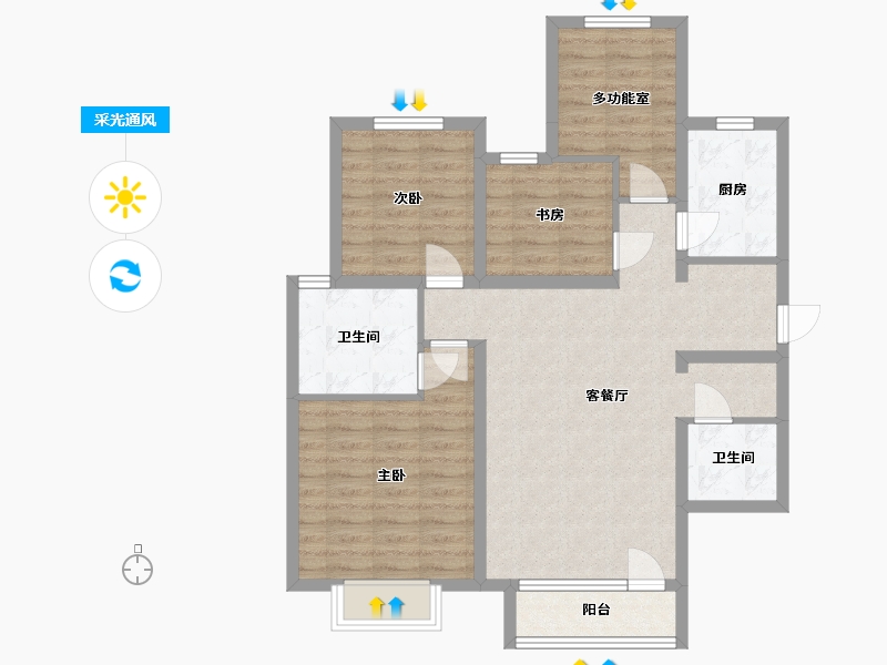 河北省-唐山市-兴盛大成-88.57-户型库-采光通风