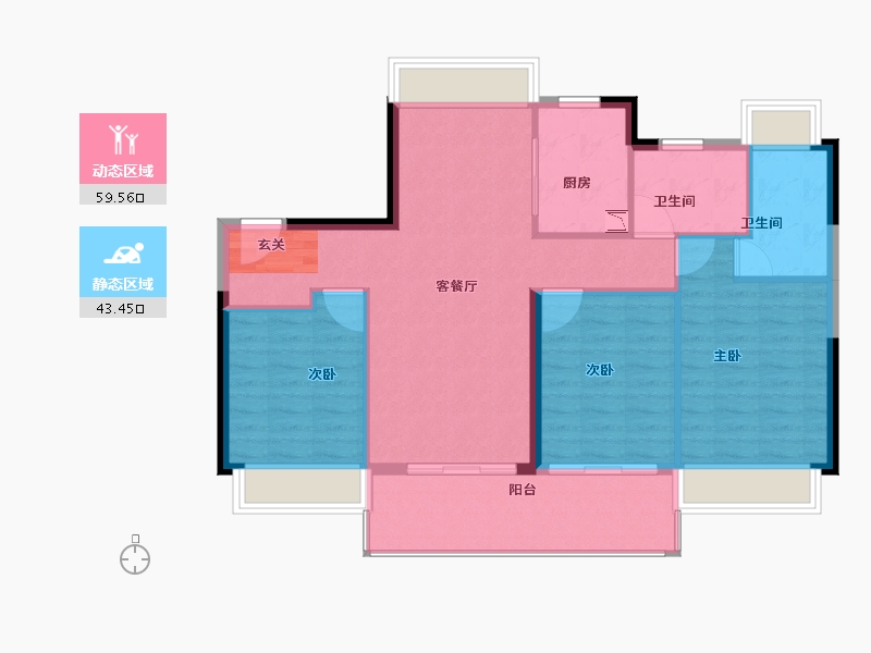 江苏省-苏州市-星河平江新著-94.00-户型库-动静分区