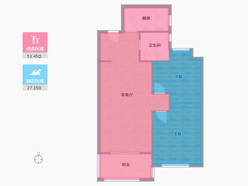 陕西省-西安市-中海开元壹号-73.87-户型库-动静分区