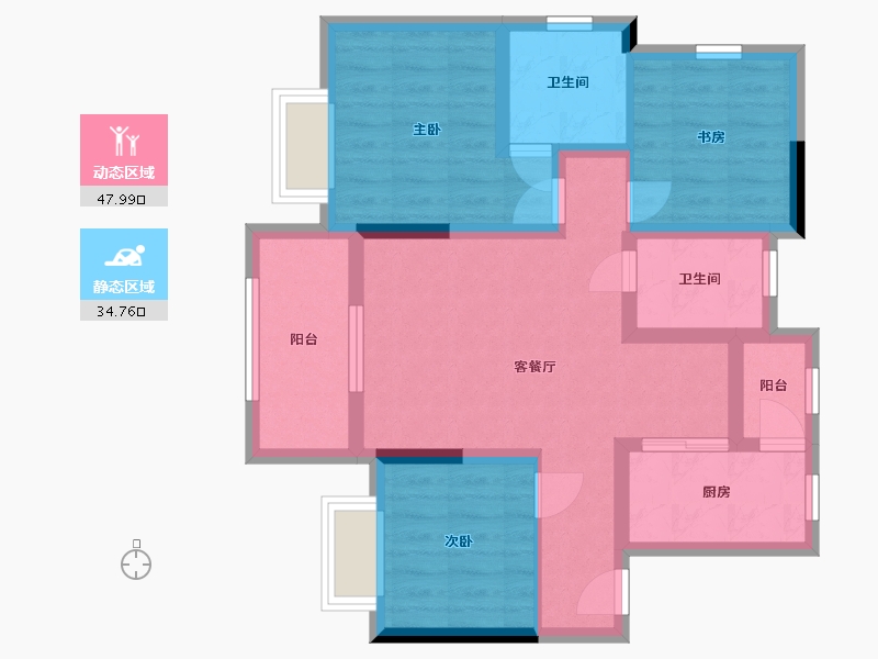 四川省-宜宾市-金叶公园里-72.10-户型库-动静分区