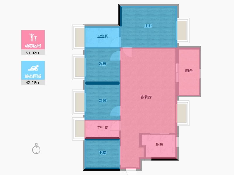 广东省-珠海市-宁海世纪城-85.40-户型库-动静分区