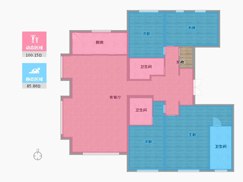 北京-北京市-泰禾西府大院-172.42-户型库-动静分区