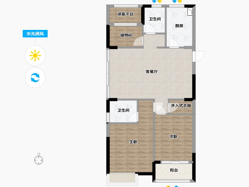 浙江省-宁波市-观山名邸-93.00-户型库-采光通风