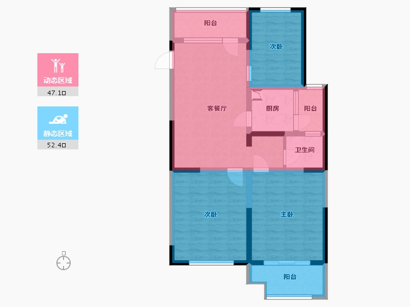 河南省-开封市-弘阳燕澜府-87.74-户型库-动静分区