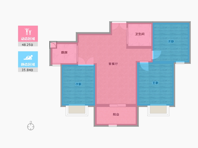 山西省-临汾市-功臣御苑-74.67-户型库-动静分区