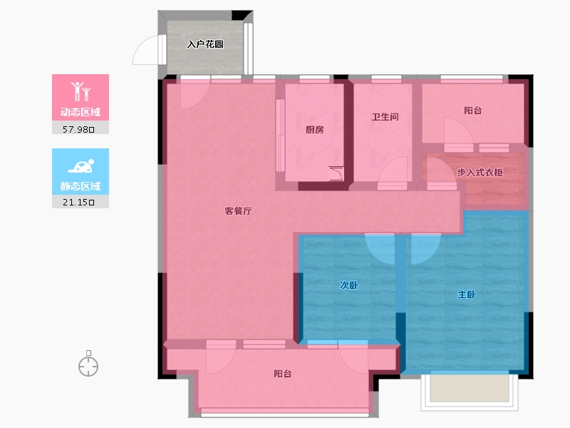 山东省-青岛市-城投南信天骄观澜-71.85-户型库-动静分区