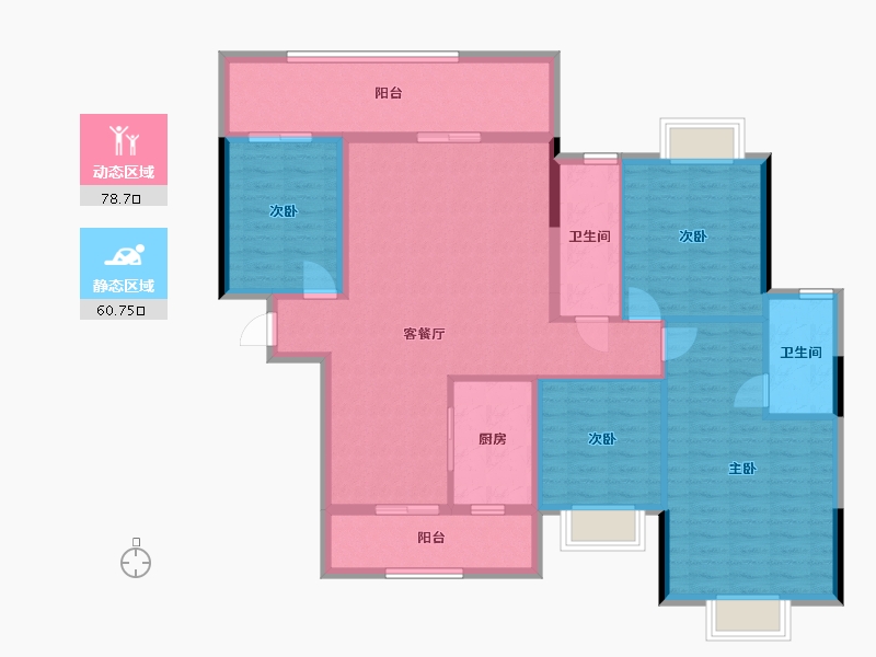 湖南省-衡阳市-合兴新城-125.85-户型库-动静分区