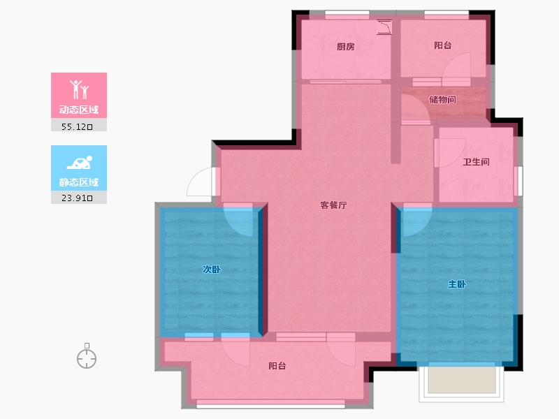 山东省-青岛市-城投南信天骄观澜-68.87-户型库-动静分区