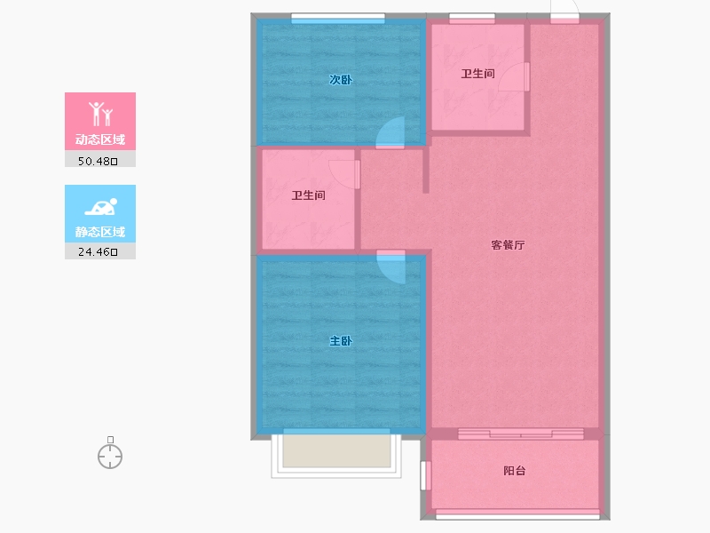 山东省-青岛市-瑞源名嘉康城-67.20-户型库-动静分区