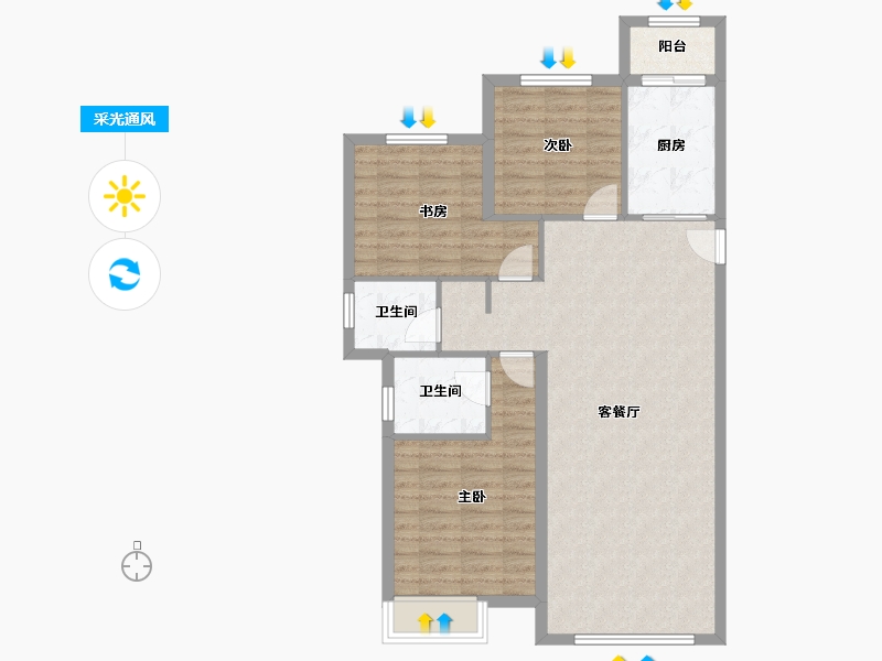 河北省-唐山市-中建城-92.38-户型库-采光通风