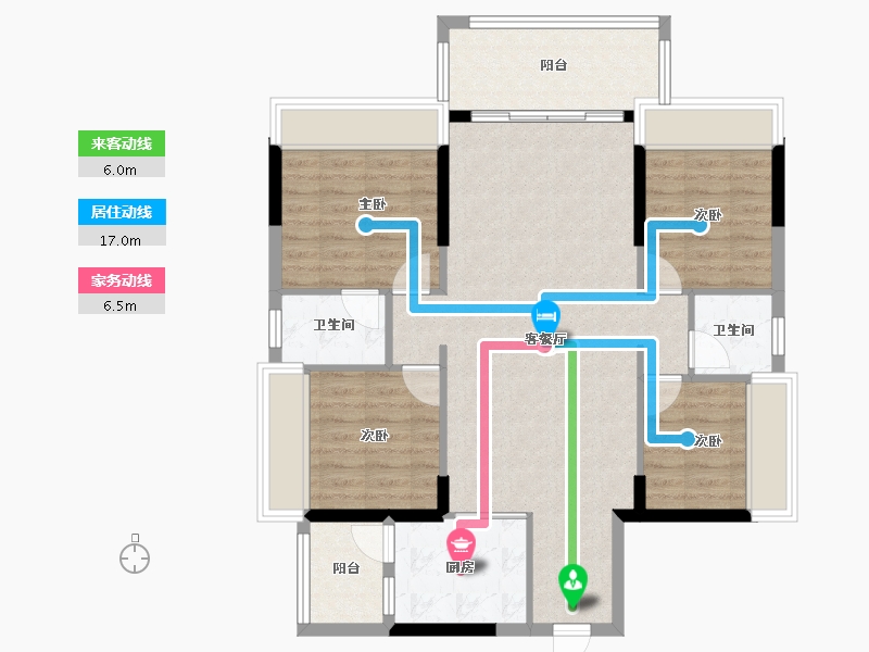 广东省-惠州市-禧临门-96.14-户型库-动静线