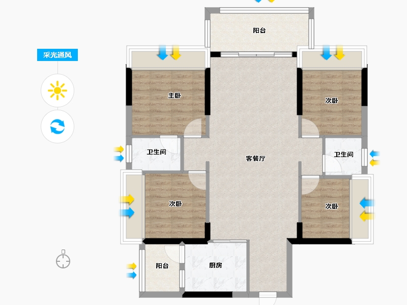 广东省-惠州市-禧临门-96.14-户型库-采光通风