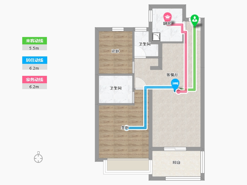 辽宁省-沈阳市-雅居乐清水湾-62.81-户型库-动静线