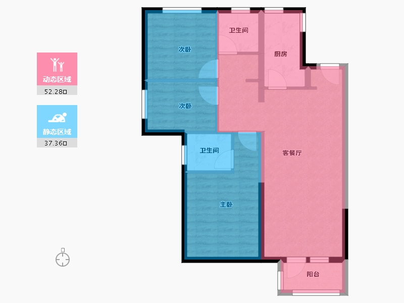 河北省-廊坊市-剑桥郡11期-80.00-户型库-动静分区