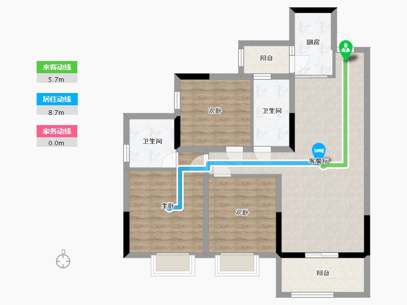 四川省-成都市-王府花园御锦苑-90.87-户型库-动静线