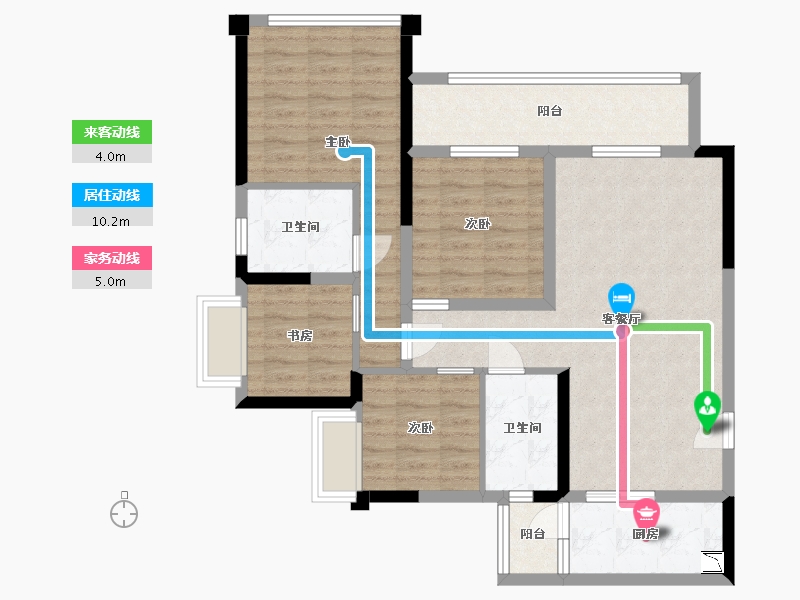 重庆-重庆市-龙湖春江天镜-91.20-户型库-动静线