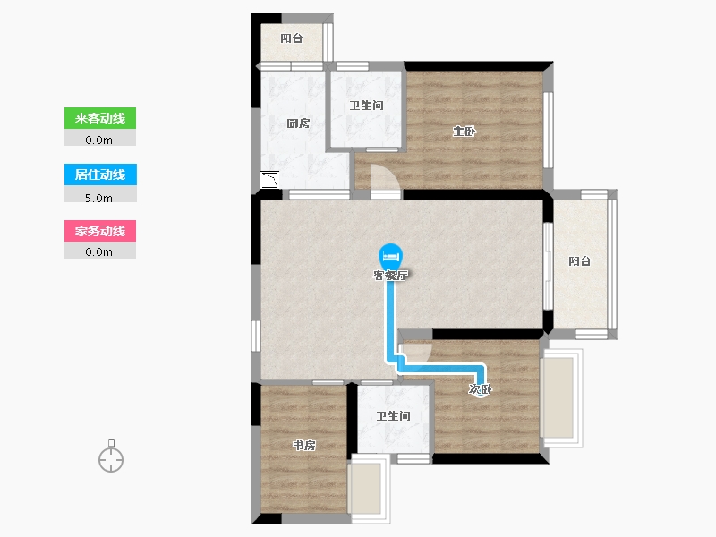 重庆-重庆市-龙湖春江天镜-73.35-户型库-动静线