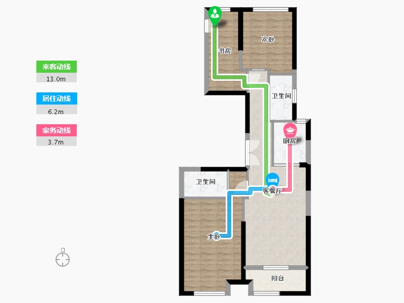 浙江省-湖州市-鲁能公馆-82.81-户型库-动静线