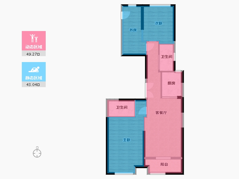 浙江省-湖州市-鲁能公馆-82.81-户型库-动静分区