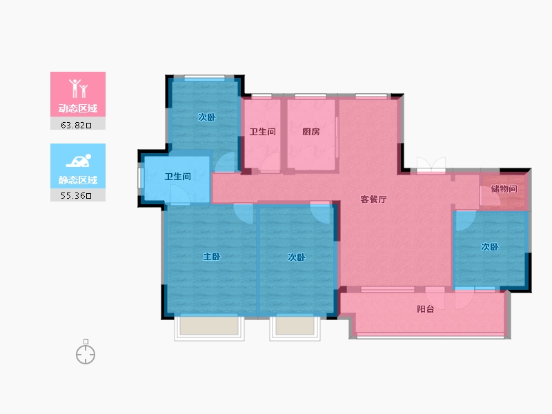 山东省-青岛市-城投南信天骄观澜-106.46-户型库-动静分区