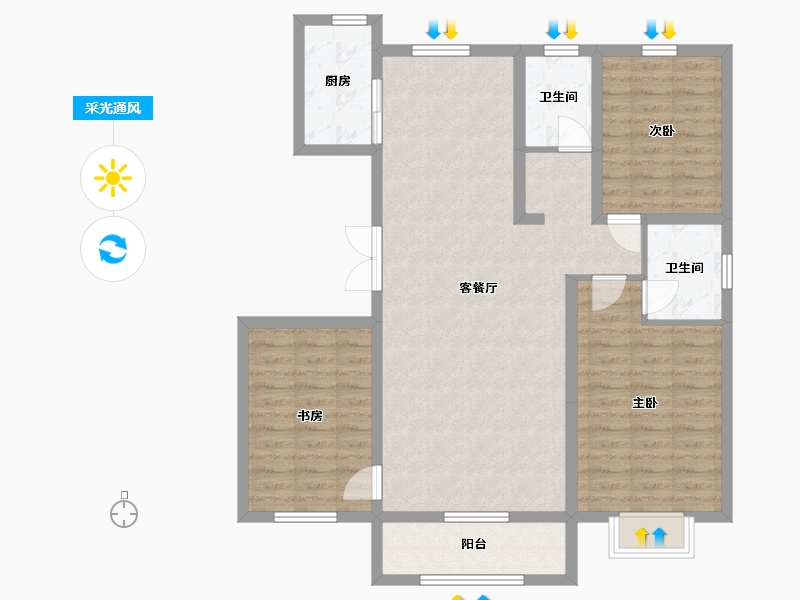 新疆维吾尔自治区-塔城地区-中天世纪城-101.62-户型库-采光通风