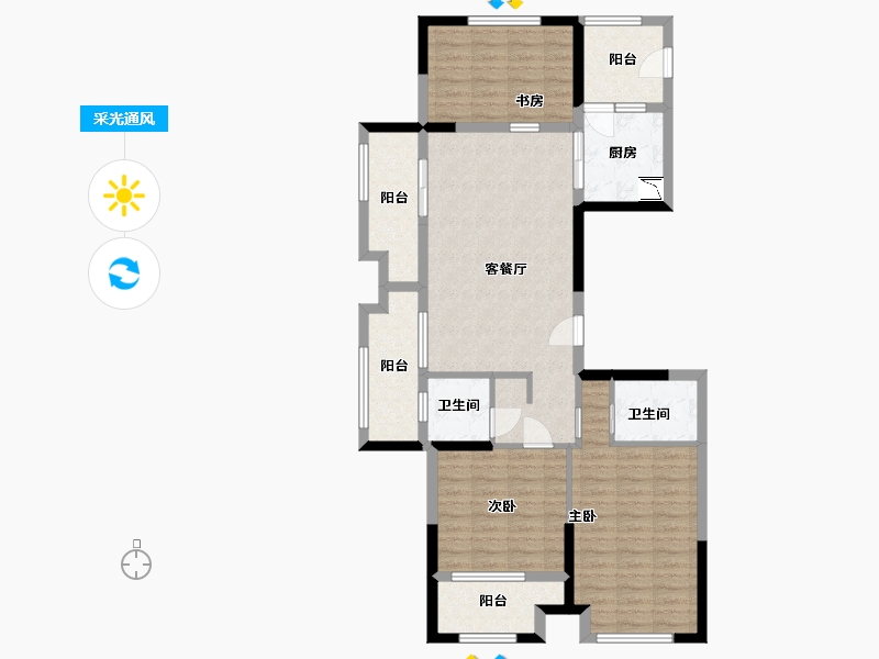 浙江省-湖州市-鲁能公馆-97.99-户型库-采光通风