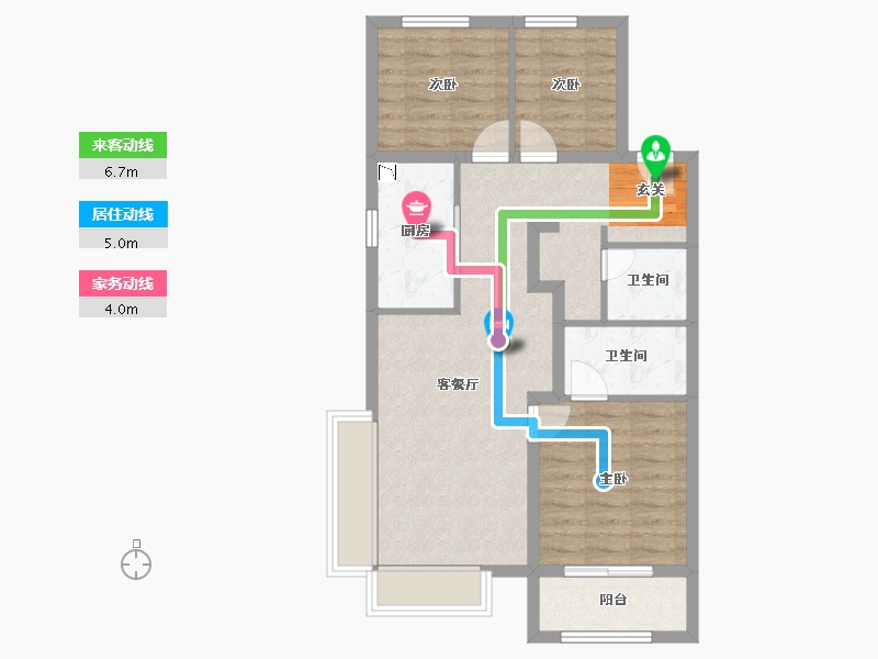 山西省-太原市-万科城市之光・东望-71.35-户型库-动静线