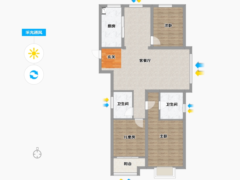 山西省-太原市-海尔产城创国际广场-99.60-户型库-采光通风