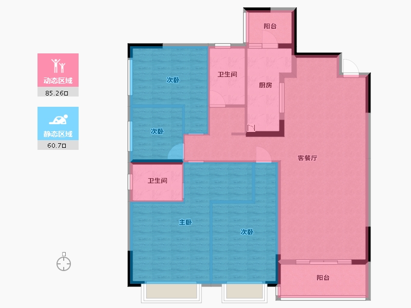 重庆-重庆市-恒大御府-132.30-户型库-动静分区