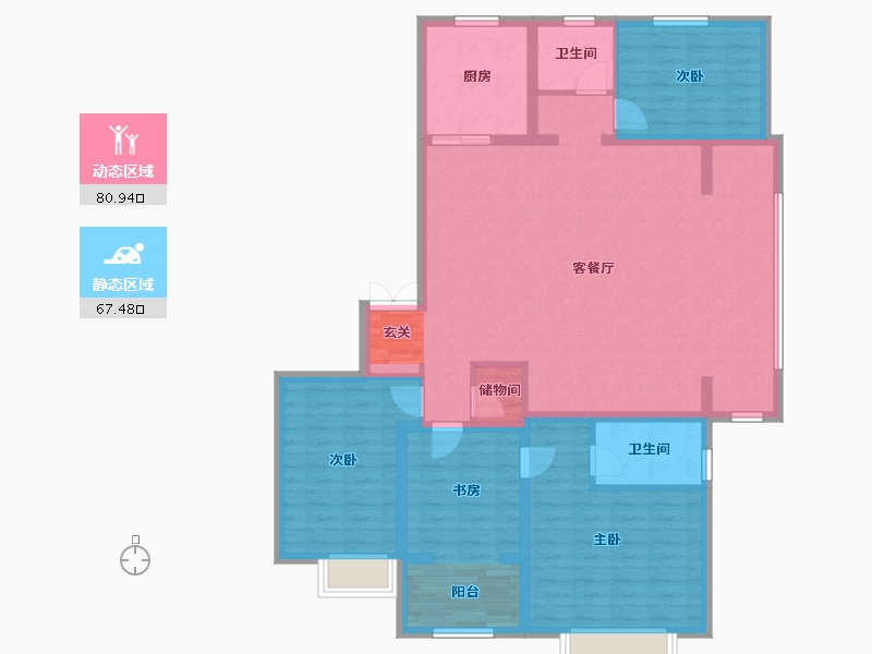 山西省-太原市-海尔产城创国际广场-134.32-户型库-动静分区