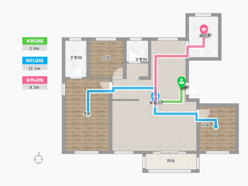 山东省-青岛市-港都香城-108.81-户型库-动静线