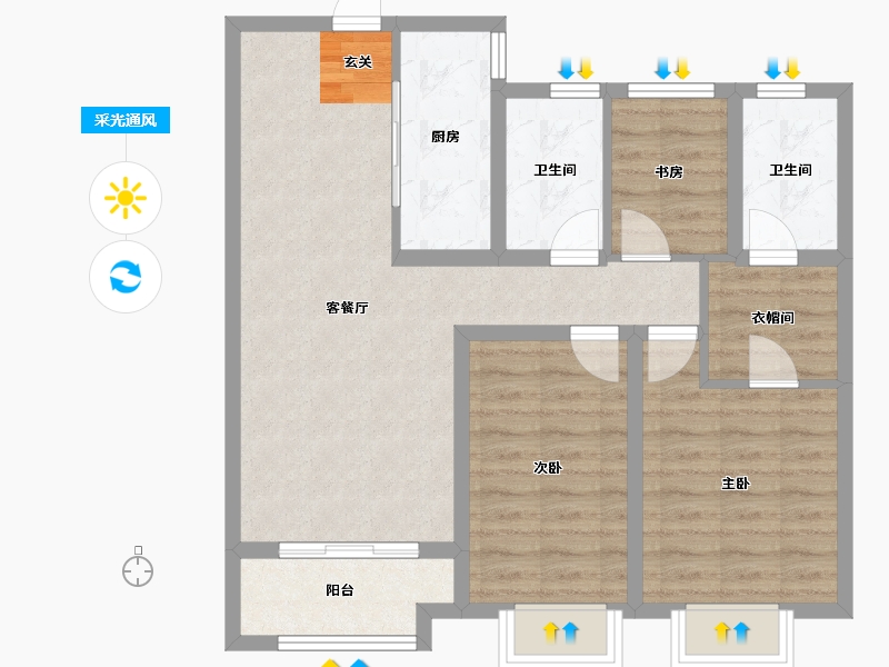 山西省-太原市-海尔产城创国际广场-78.93-户型库-采光通风