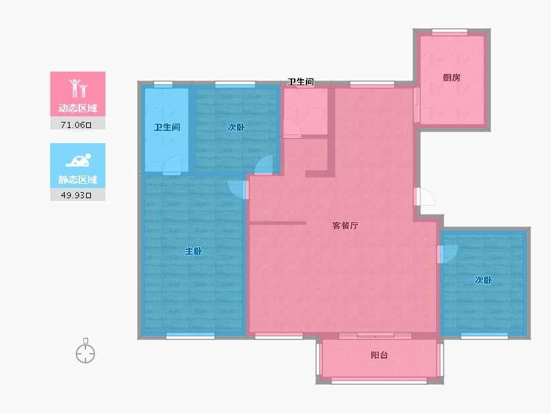 山东省-青岛市-港都香城-108.79-户型库-动静分区