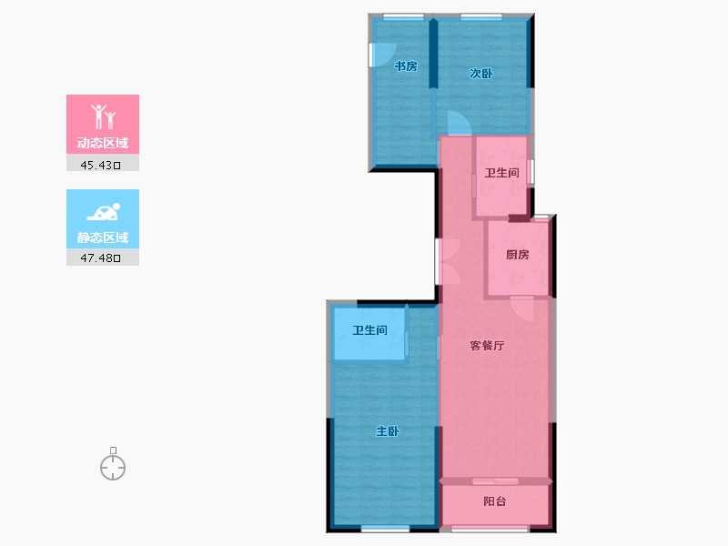 浙江省-湖州市-鲁能公馆-83.27-户型库-动静分区