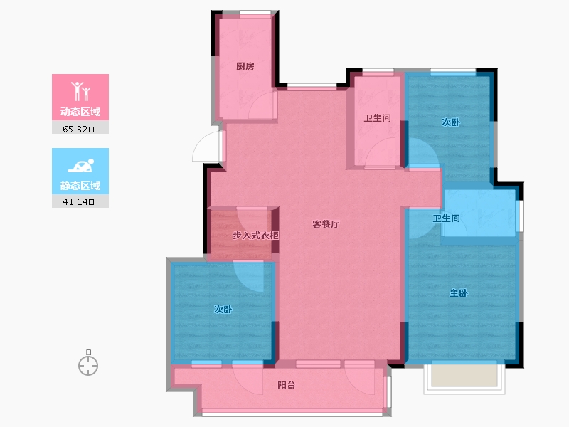 山东省-青岛市-城投南信天骄观澜-94.40-户型库-动静分区