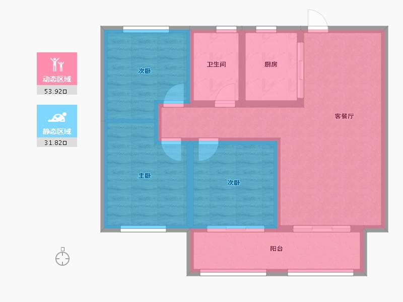 山东省-青岛市-港都香城-76.00-户型库-动静分区