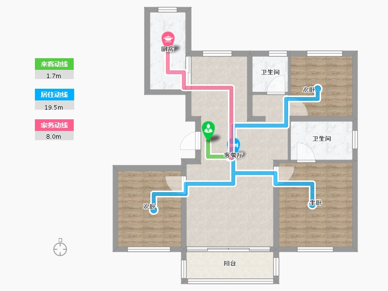 山东省-青岛市-港都香城-89.60-户型库-动静线