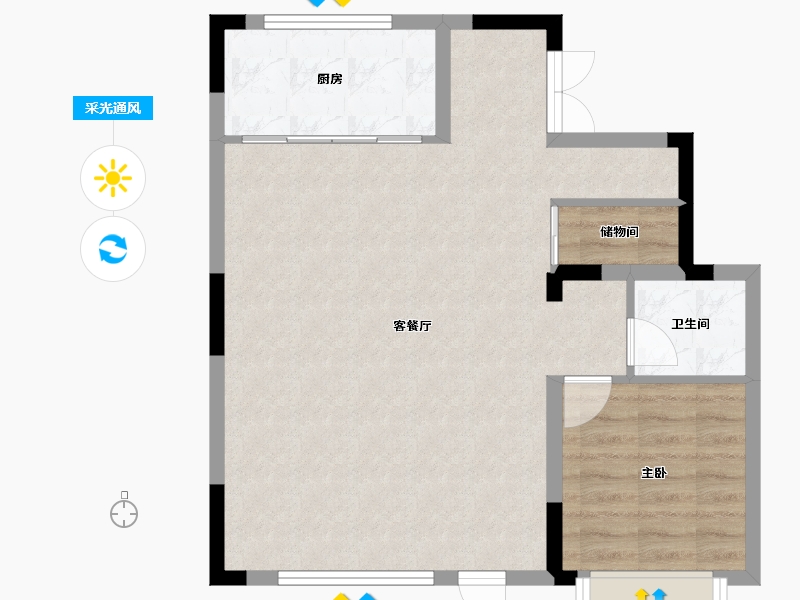 山东省-青岛市-城投南信天骄观澜-67.45-户型库-采光通风