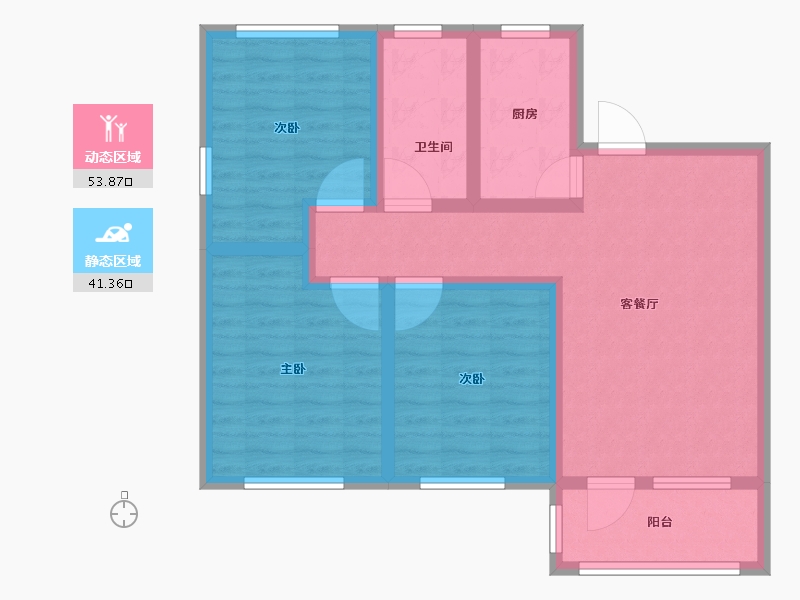 山东省-青岛市-港都香城-84.01-户型库-动静分区