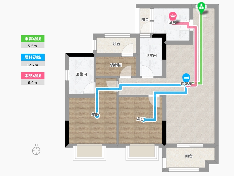 广东省-中山市-合景招商・映月台-70.94-户型库-动静线