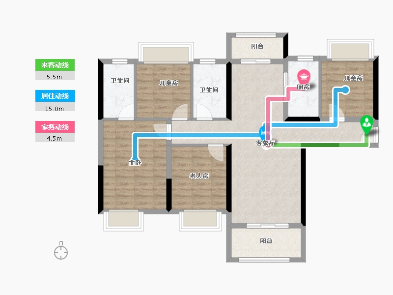 广东省-中山市-海伦国际-92.73-户型库-动静线