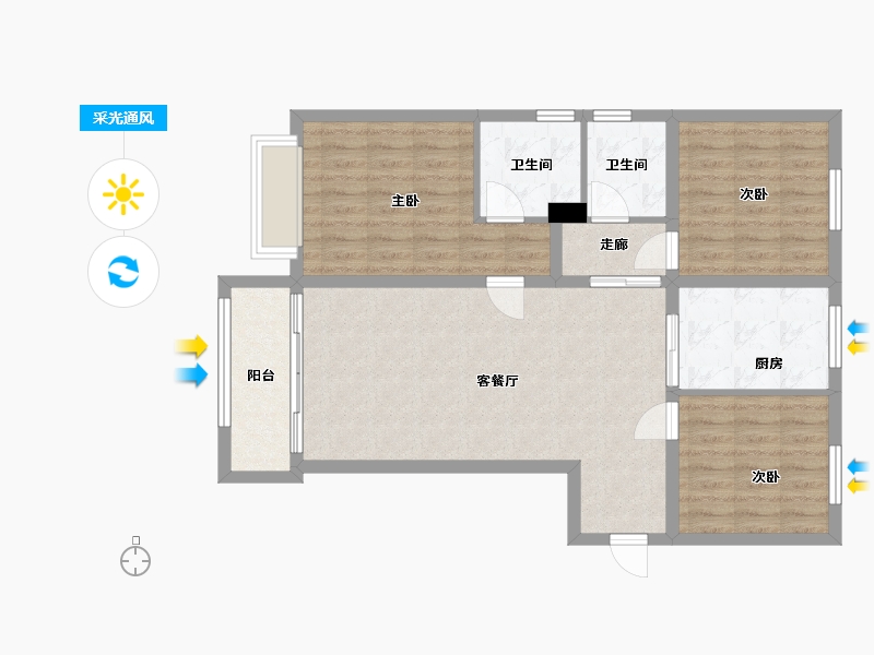 河北省-承德市-泰悦府-86.75-户型库-采光通风