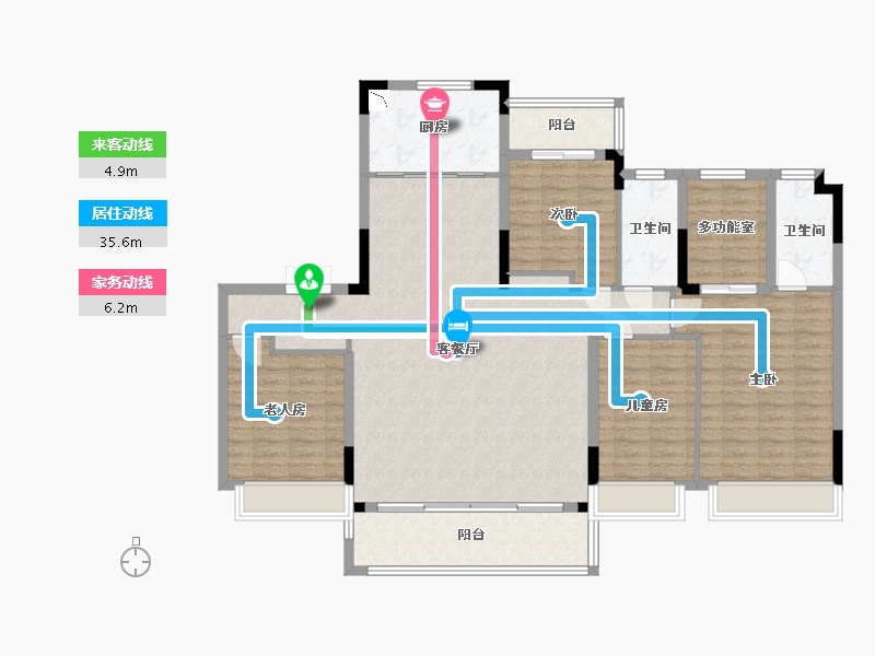 湖南省-长沙市-中海麓山境-143.44-户型库-动静线