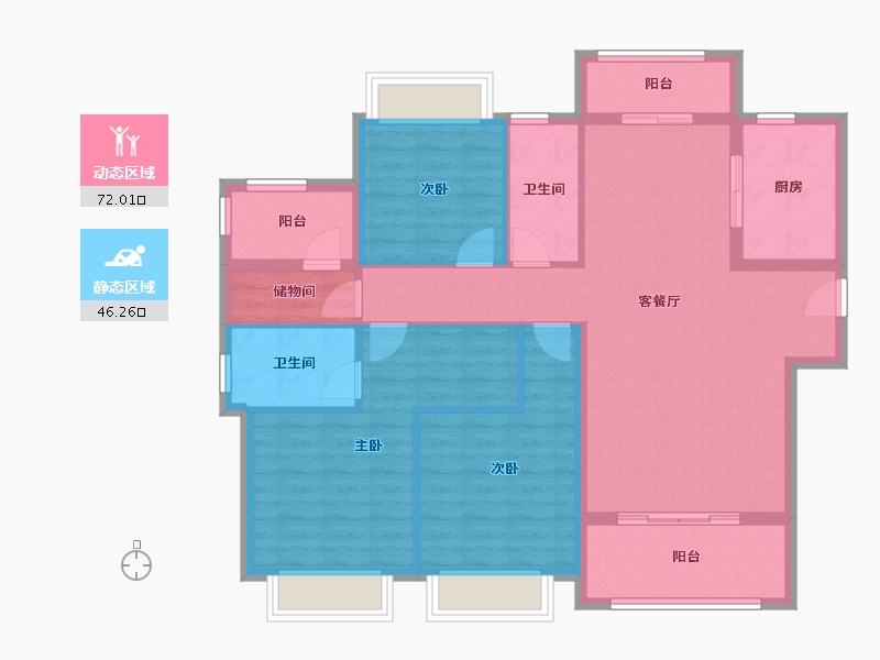 广东省-中山市-合景招商・映月台-106.15-户型库-动静分区