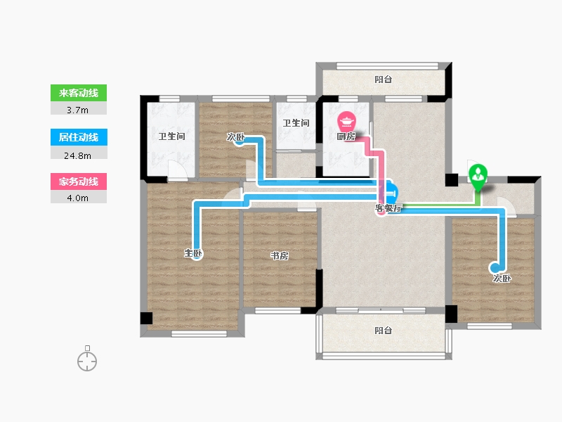 四川省-眉山市-碧桂园陵江府-114.41-户型库-动静线